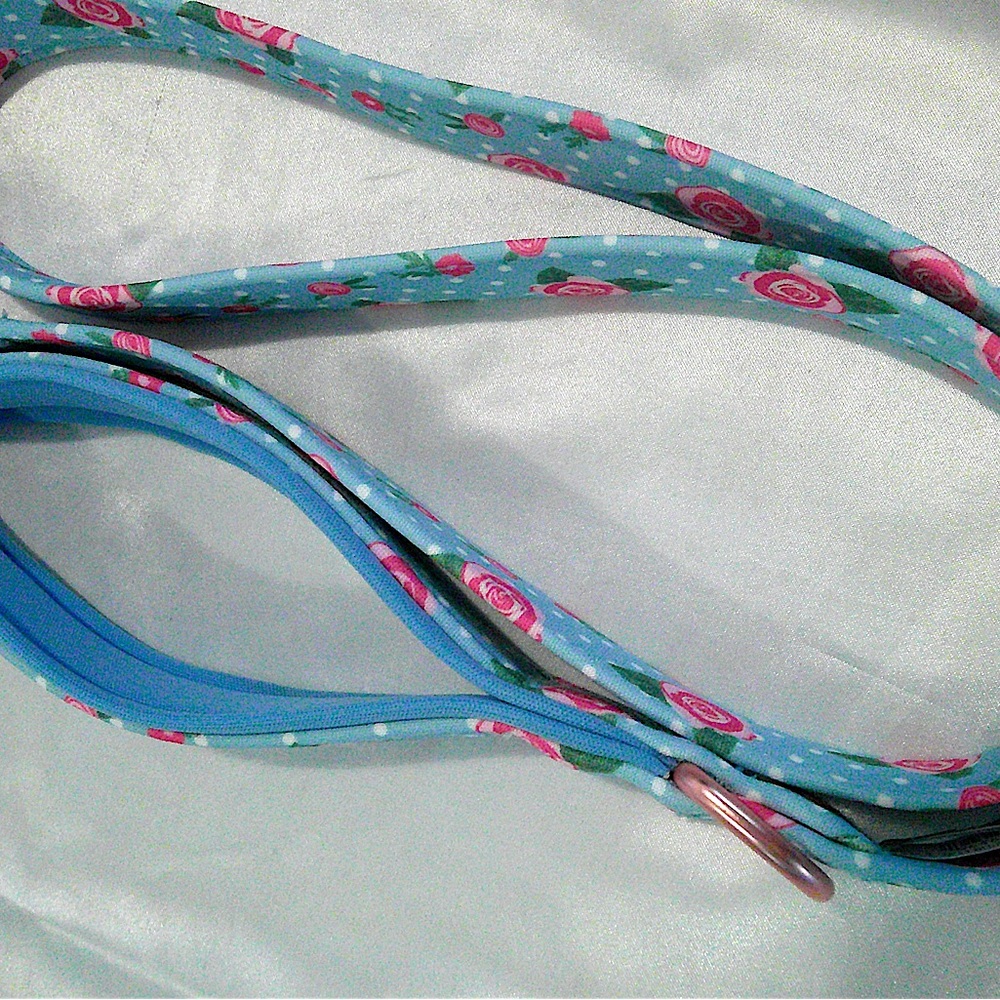 Top Paw Blue Rose Dog Collar (M) and Leash Set - Picture 5 of 5